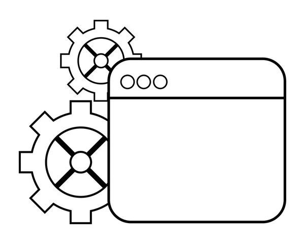 Technical support window cartoon — Stock Vector