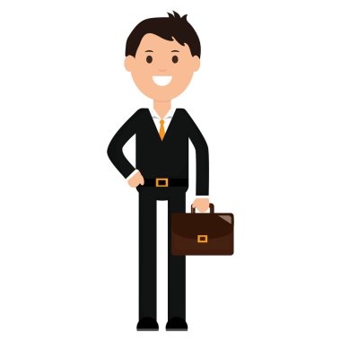 genç işadamı portföyü ile