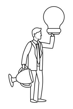 Executive işadamı avatar siyah beyaz