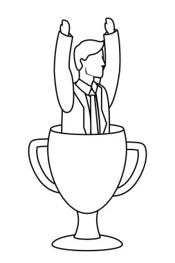 Executive işadamı avatar siyah beyaz