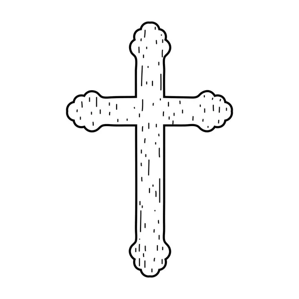 Ícone de cristianismo cruz de madeira —  Vetores de Stock