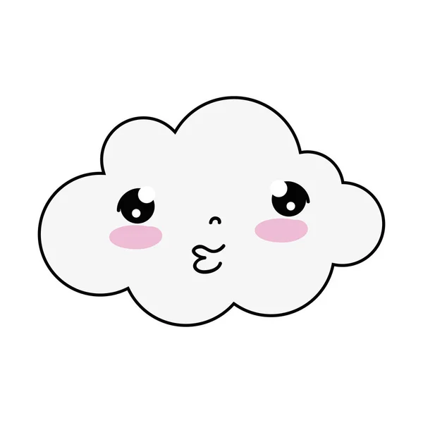 Şirin bulut kawaii karakter — Stok Vektör