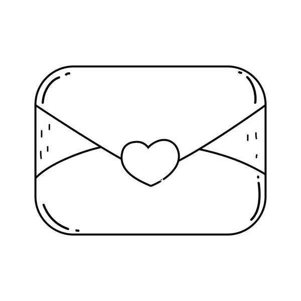 Envelop met hart pictogram — Stockvector