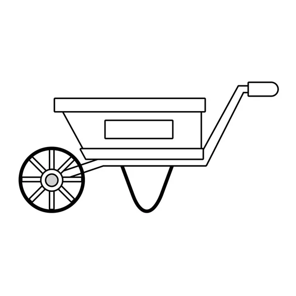 Bonito carrinho de mão ícone de jardinagem — Vetor de Stock