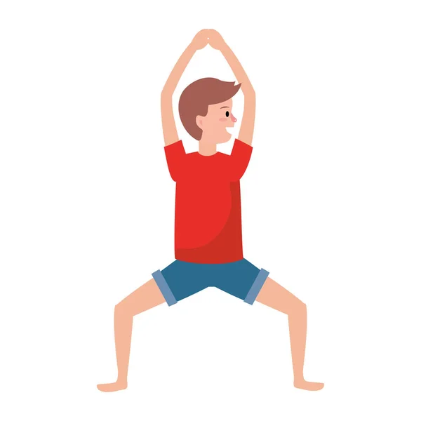 Hombre en forma practicando yoga — Vector de stock