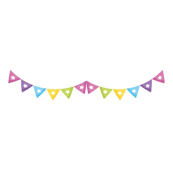 Garlands party hanging icon — Stock Vector