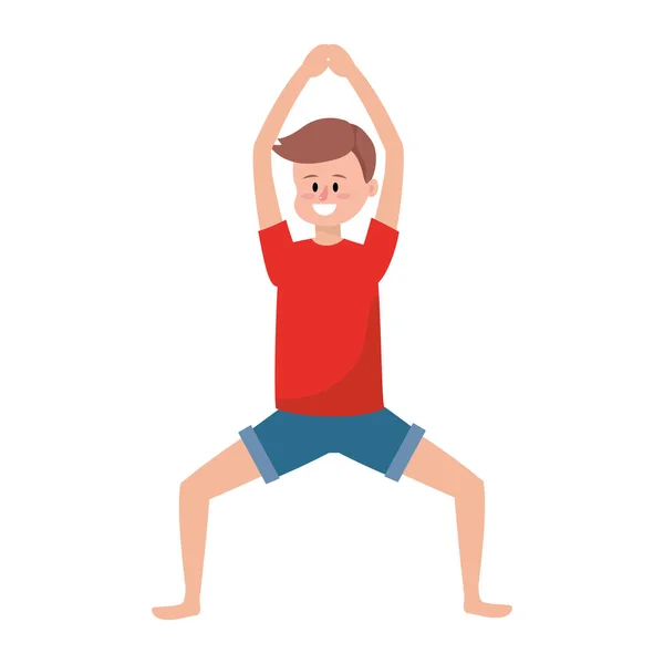 Fit man practicing yoga — Stock Vector