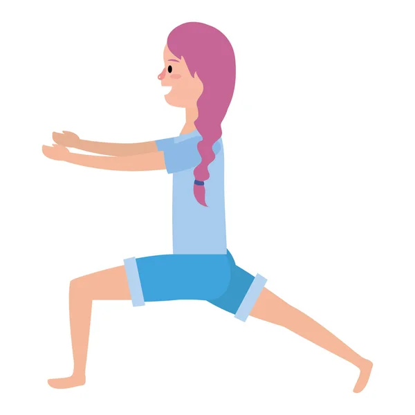 Fitte Frau praktiziert Yoga — Stockvektor