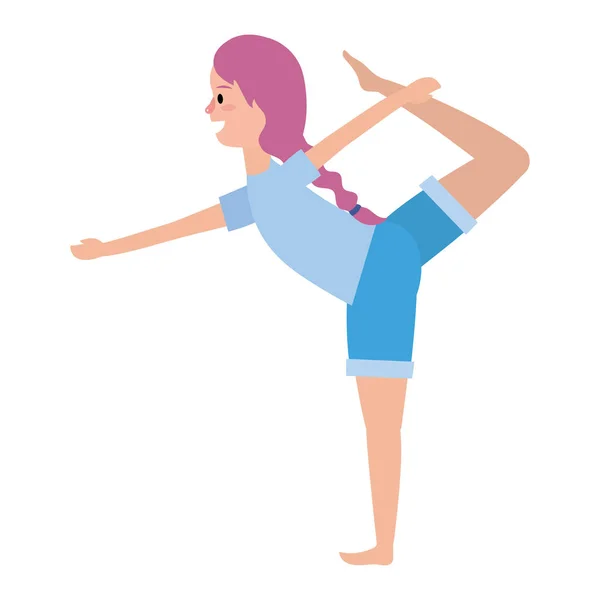 Apto mulher praticando Yoga — Vetor de Stock