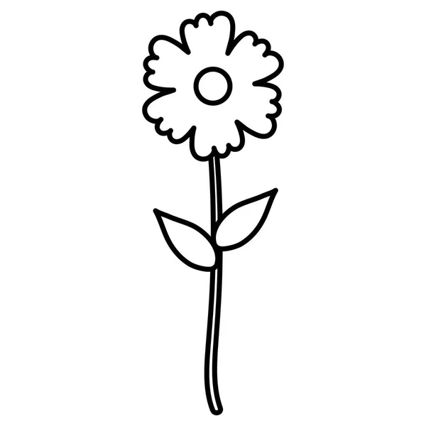 Цветок и листочки — стоковый вектор