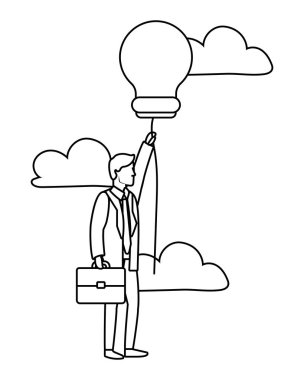 başarılı bir iş adamı avatar çizgi film