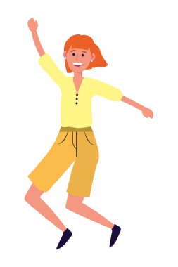 mutlu kadın karikatür