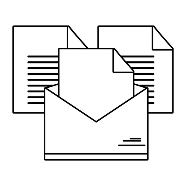 E-post öppna tecknad — Stock vektor
