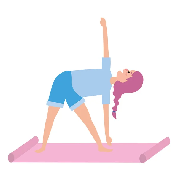 Přizpůsobit žena cvičí jógu — Stockový vektor