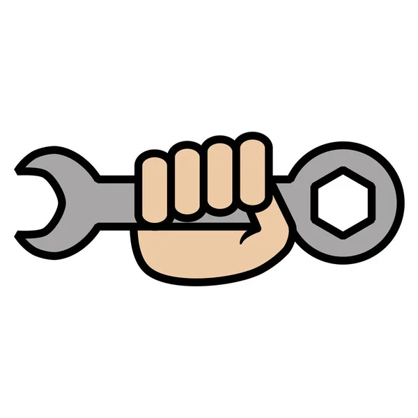 Χέρι με το εργαλείο κλειδιού κλειδί — Διανυσματικό Αρχείο