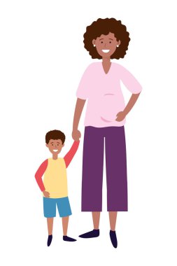 çocuk ile hamile kadın