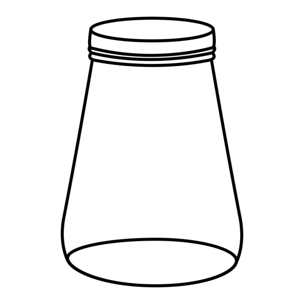 Tarro de vidrio de albañil con tapa — Vector de stock