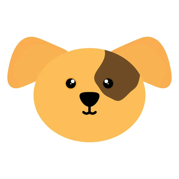 Bonito pequeno cão cabeça pet personagem — Vetor de Stock