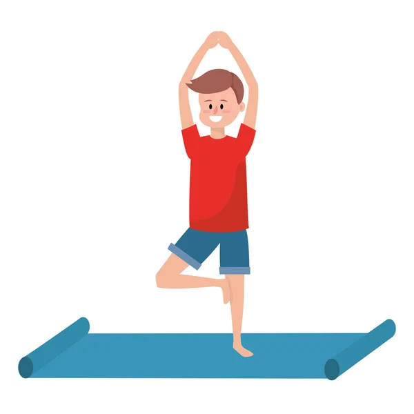 Fitter Mann praktiziert Yoga — Stockvektor