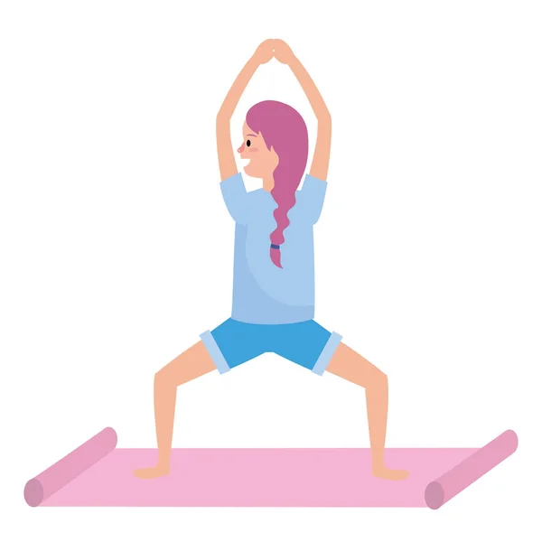 Fit woman practicing yoga — Stock Vector