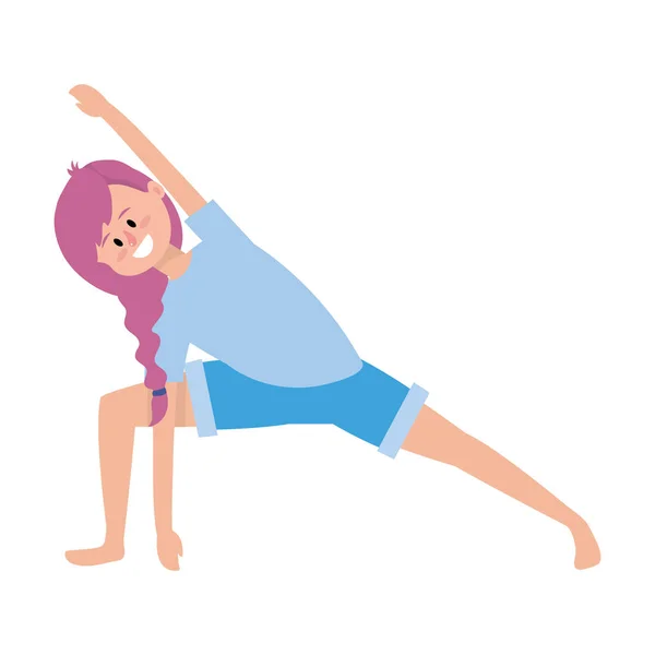 Fit Woman Practicando Yoga — Vector de stock