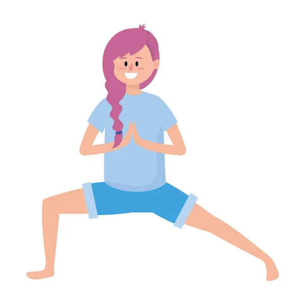 Donna in forma pratica Yoga — Vettoriale Stock