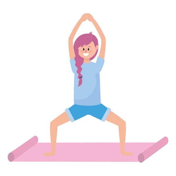 Fit woman practicing yoga — Stock Vector