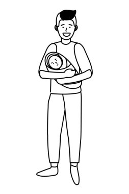 adam taşıma bebek siyah ve beyaz