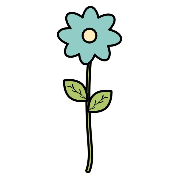 Blume und Blätter Symbol — Stockvektor