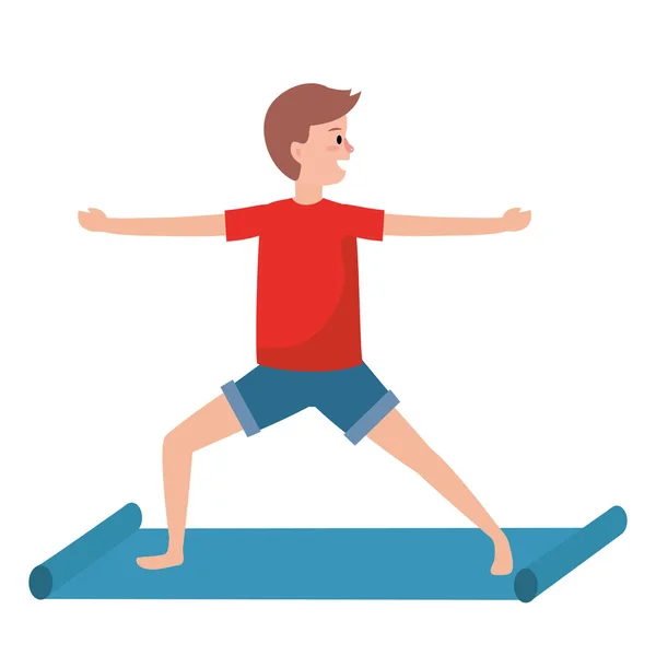 Fit man practicing yoga — Stock Vector
