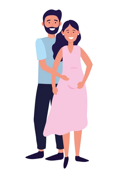 Zwangere paar avatar — Stockvector