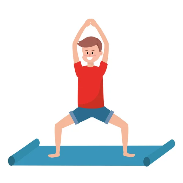 Fit man practicing yoga — Stock Vector