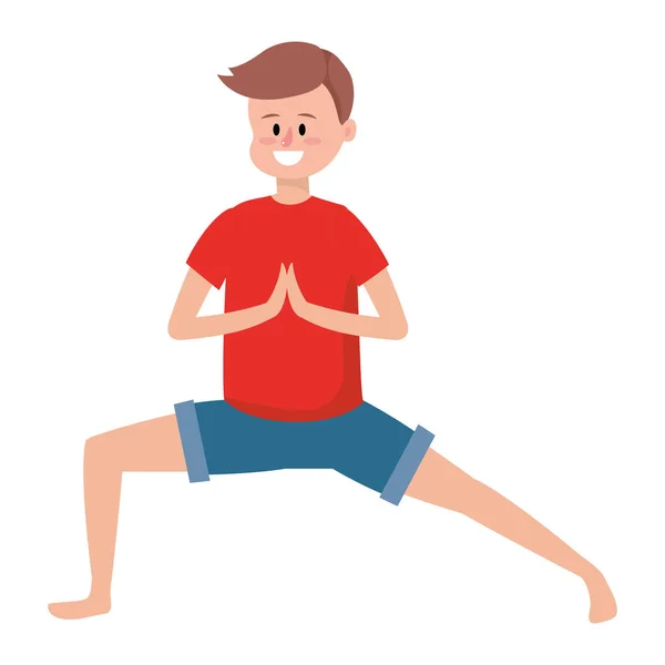 Fit man practicing yoga — Stock Vector