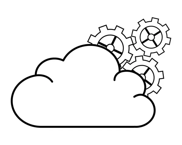 Support technique web cloud dessin animé — Image vectorielle