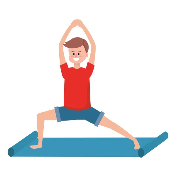 Fit mens beoefenen van yoga — Stockvector