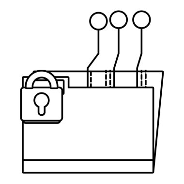 Teknoloji bilgisayar güvenlik çizgi film