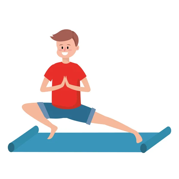 Fit mens beoefenen van yoga — Stockvector