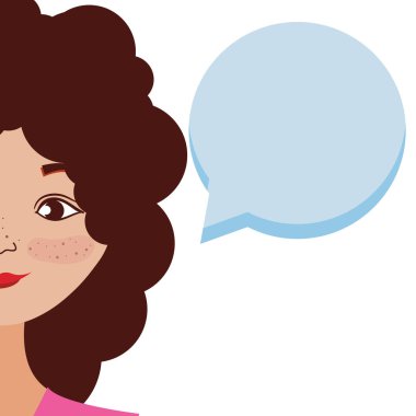 Genç bayan konuşuyor.