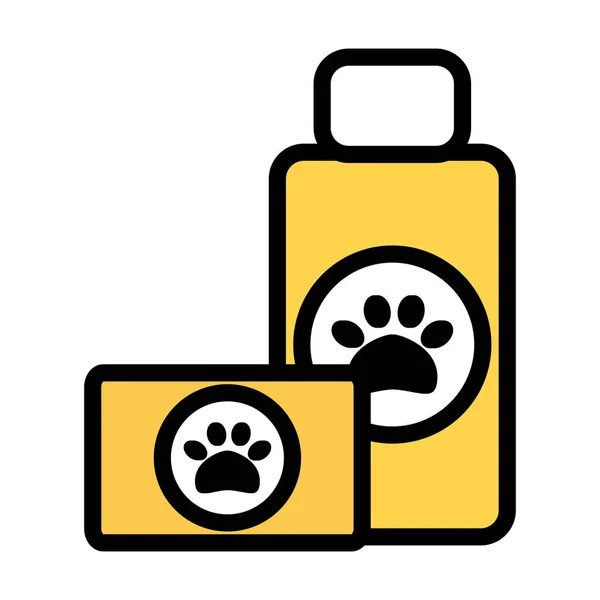 Pet shampoo bottle and soap — Stock Vector