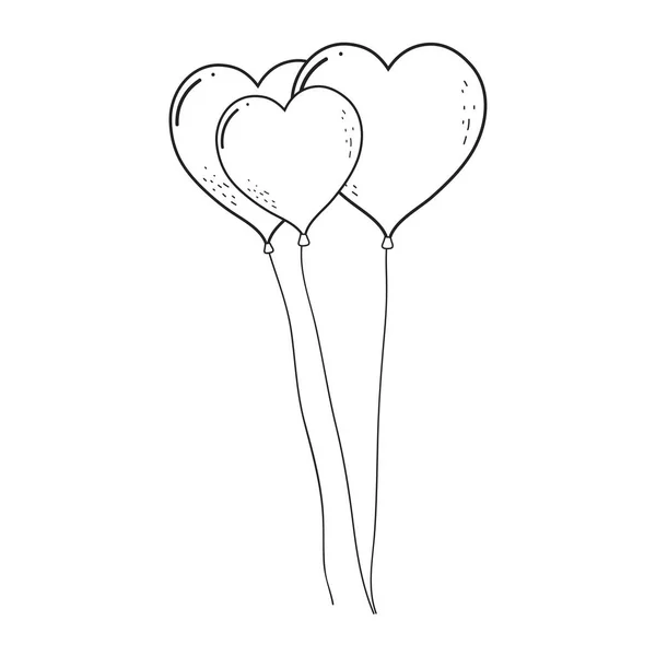 Srdce ve tvaru nafukovacích balónků — Stockový vektor