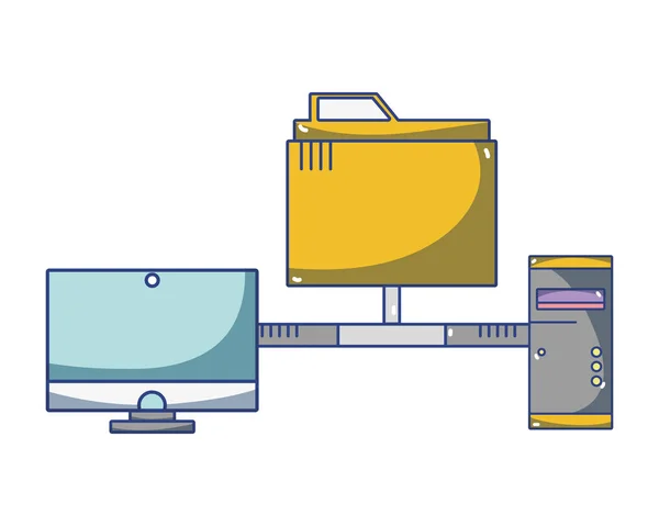 Tecnología informática dibujos animados — Vector de stock