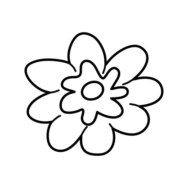 Cute flower drawn icon — Stock Vector