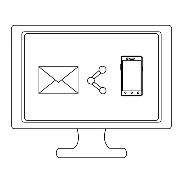 Teknologi computing tegneserie – Stock-vektor