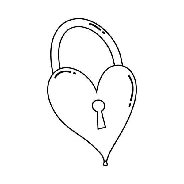 Candado con corazón icono de amor — Archivo Imágenes Vectoriales