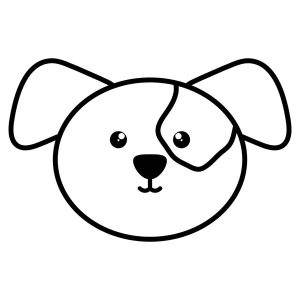 Χαριτωμένο μικρό σκύλος κεφάλι κατοικίδιο ζώο χαρακτήρας — Διανυσματικό Αρχείο