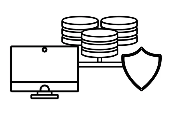 Tecnología informática dibujos animados — Vector de stock