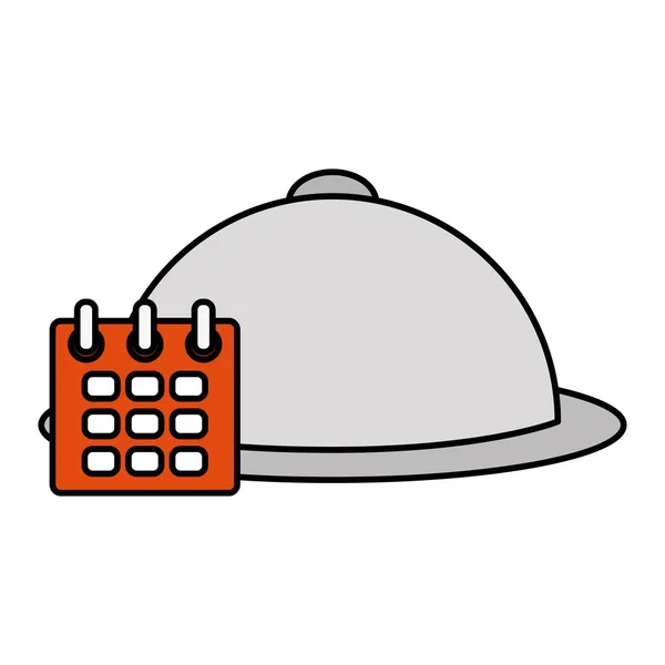 Promemoria calendario con server vassoio — Vettoriale Stock