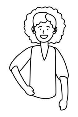 kadın portre avatar siyah ve beyaz