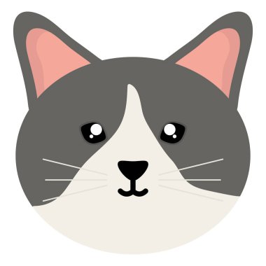 sevimli küçük kedi pet kafa karakteri