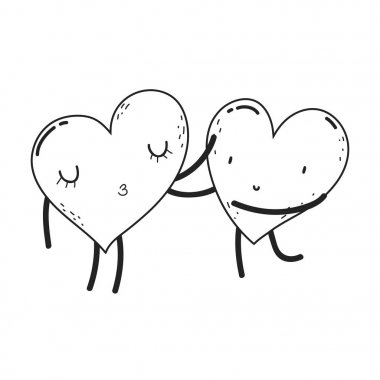 kalpleri sevgi çift kawaii karakterler